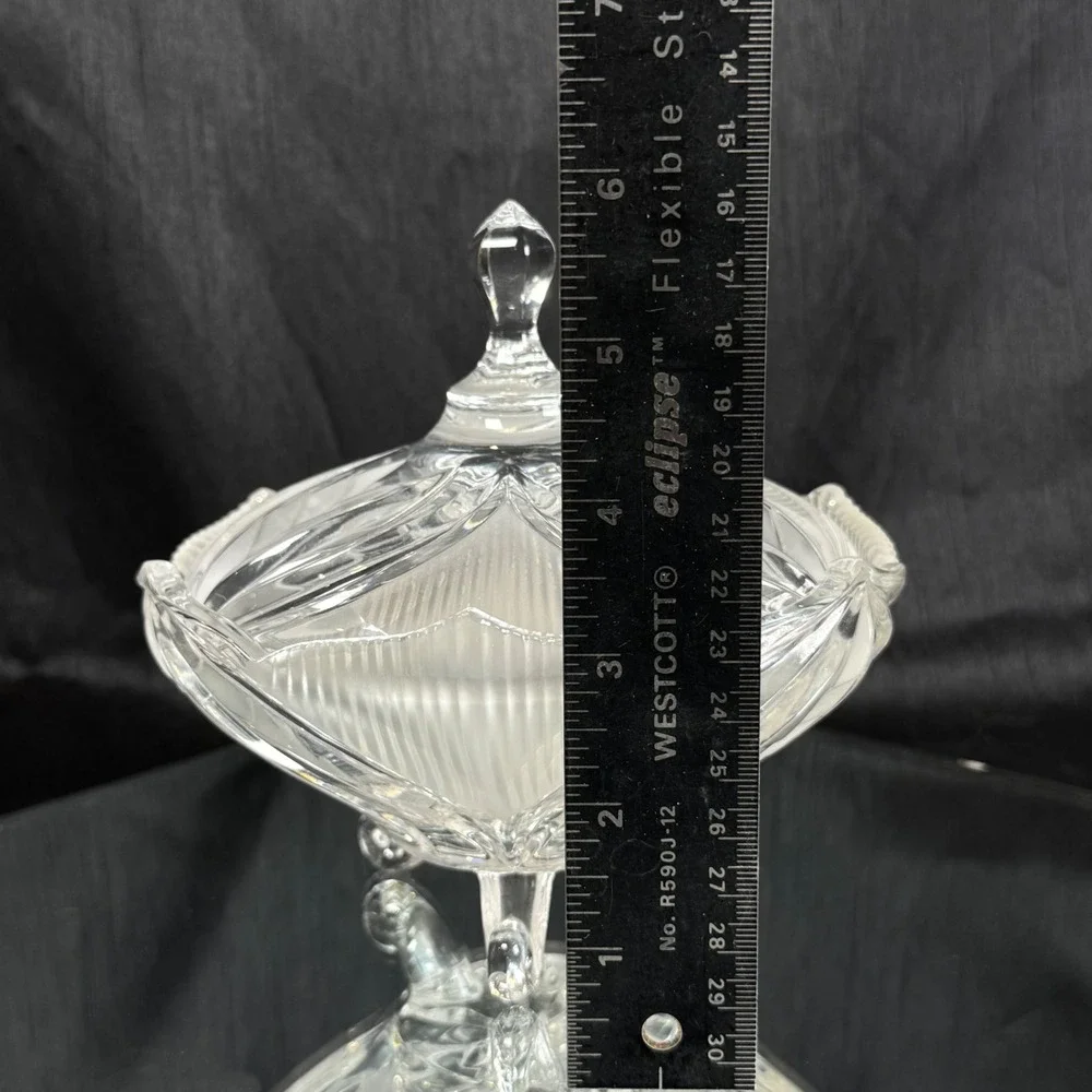 Beyer Bleikristall 24% Lead Crystal Covered Candy Dish 3 Footed West Germany